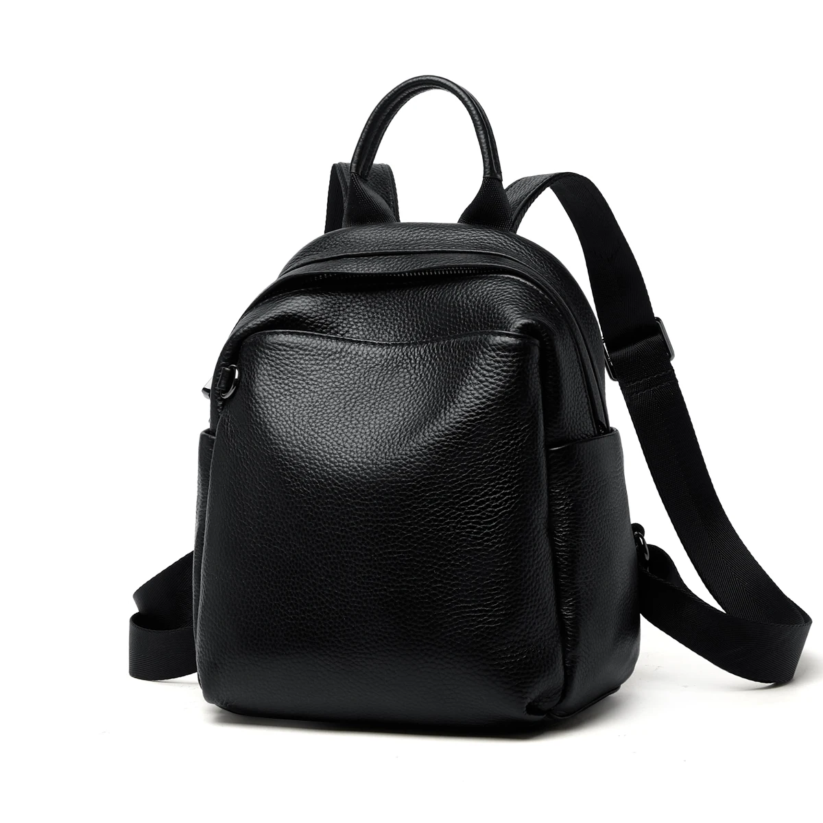 Limited Solid Women Full 100% Genuine Leather Backpacks Black Soft Skin Travel Functional Student Mochilas Mujer#SC1535