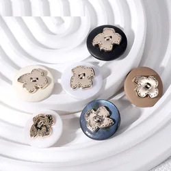 10PCS Round resin metal combination buttons button upscale women's coat jumper suit fashion trench coat hand-sewn buttons