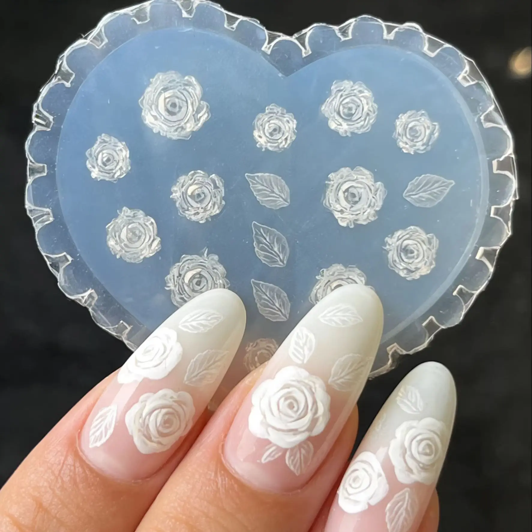Mini Floral Embossing Silicone Mold 3D Rose Leaf Design, DIY Nail Art Decor Tool, Epoxy Resin Jewelry Handmade Crafts Mold