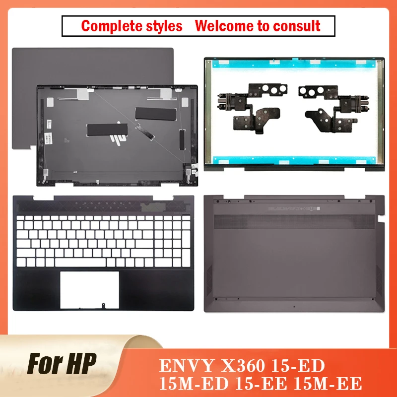 

New For HP ENVY X360 15-ED 15M-ED 15-EE 15M-EE Laptop LCD Back Cover Front Bezel Hinges Palmrest Bottom Case L93204-001 Brown