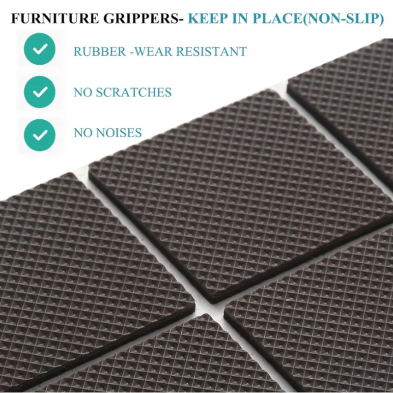 1~16 pcs Anti Slip Rubber Mat Table and Chair Foot Pad Anti-collision Damper Round Square Self Adhesive Table Leg Protector