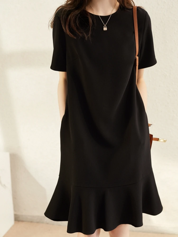 

Bla Acetate Satin Loose ort Sve Dr для больших размеров Женская винтажная летняя одежда Hepburn Sle Agel Faion