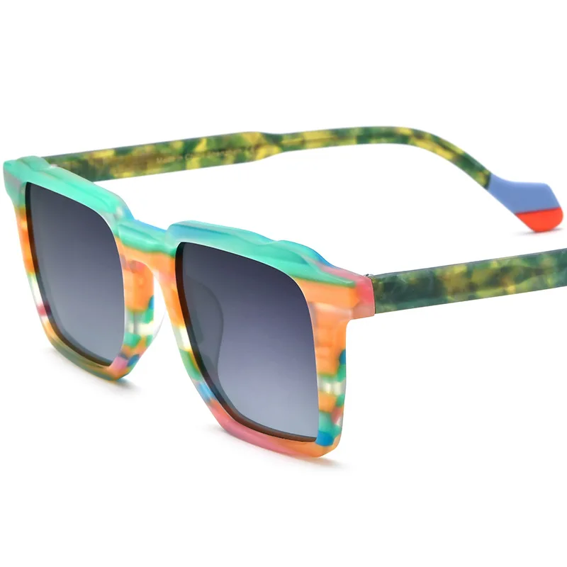 Europe Men Square Acetate Polarized Sunglasses Brand Designer UV Protect Outdoor Driving Sun Glasses Prescription Eyeglasses