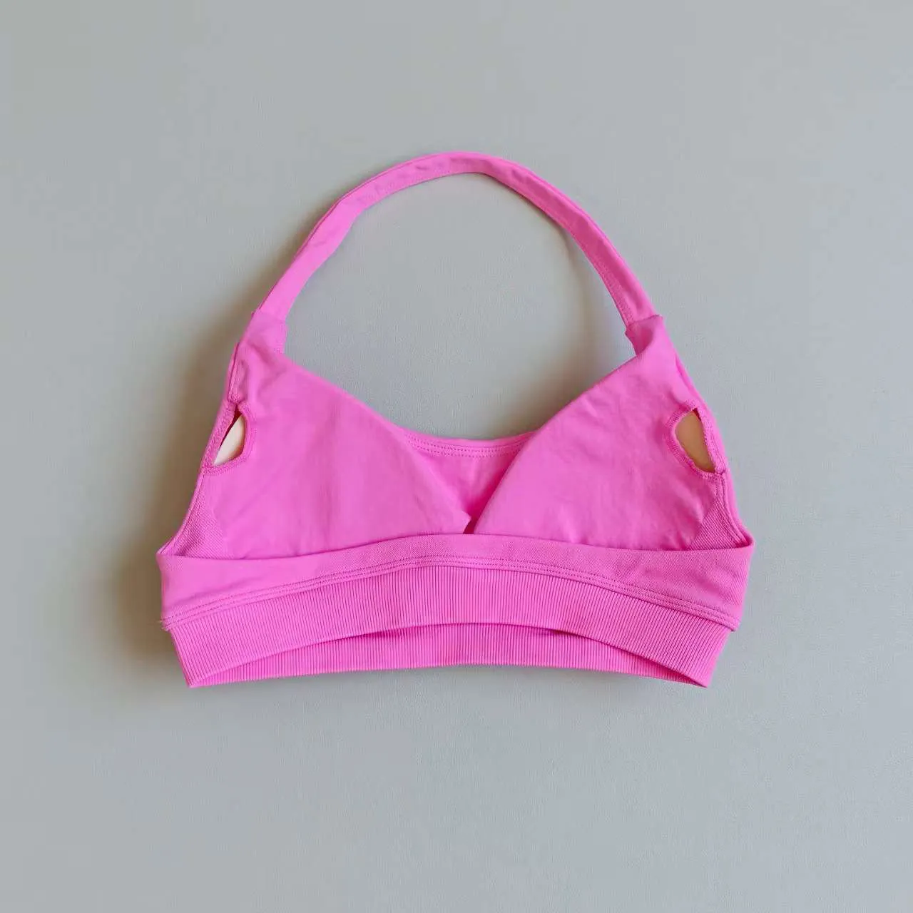 Nahtloser Neckholder-Sport-BH mit schönem Rückendesign, Push-up, stoßfest, schnelltrocknend, atmungsaktiv, für Damen, Fitness, Yoga, Oberbekleidung – Detail 3