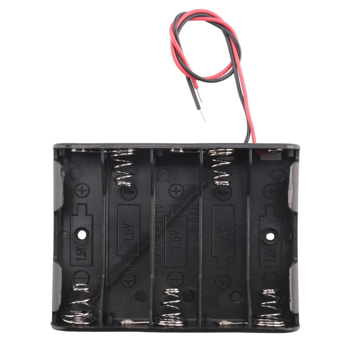 

A73E-5 x 1.5V AA Battery Slot Holder Case Box Wire Black