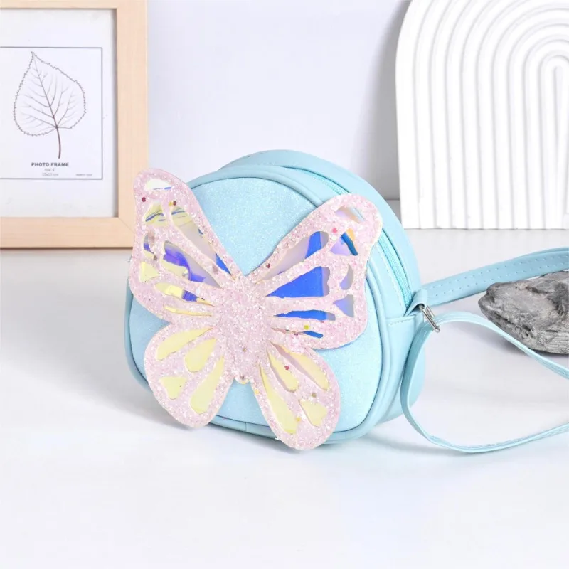 Fashion Sequin Children's Crossbody Bag Laser Butterfly Shoulder Bag for Girls Cute Princess Kids Coin Purse Birthday Gift 가방