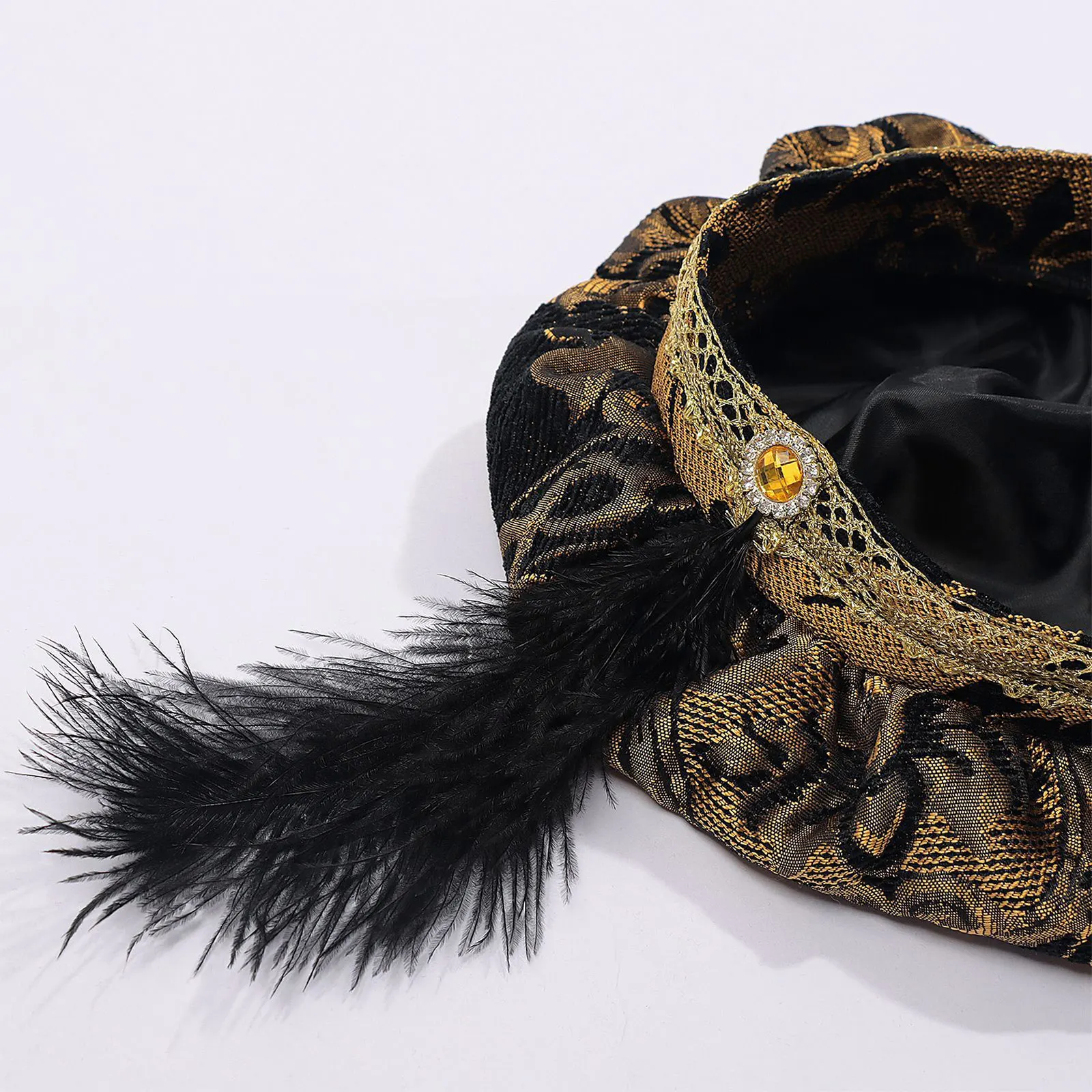 1Pc Middeleeuwse 15e Eeuw Renaissance Gevederde Baret Floppy Hoed Delicate Carnaval Cosplay Kostuum Accessoires voor Vrouwen Mannen