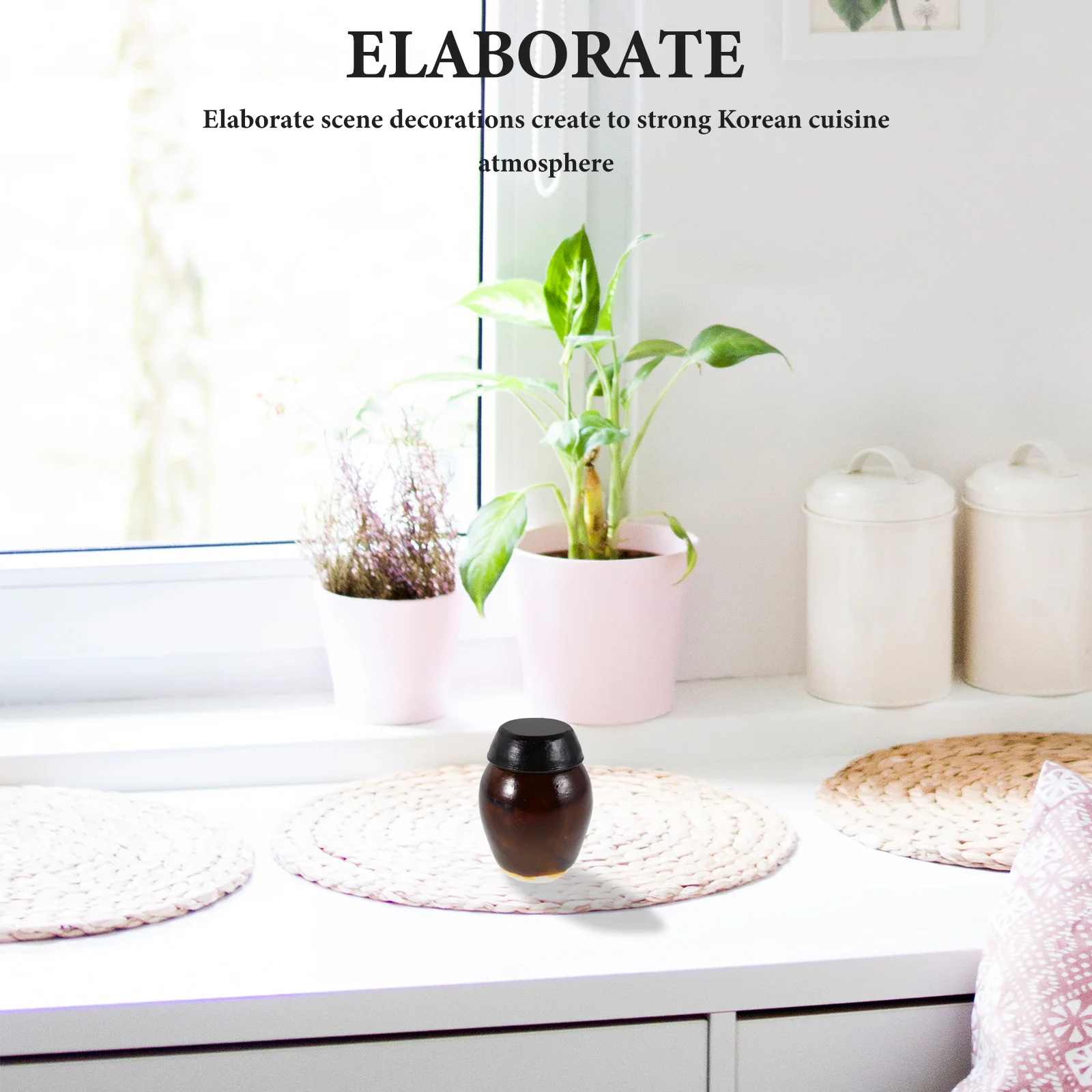 Mini tarro de fermentación tradicional, tarro en miniatura decorativo, pequeño bote de encurtidos para decoración coreana del hogar, accesorios de paisaje