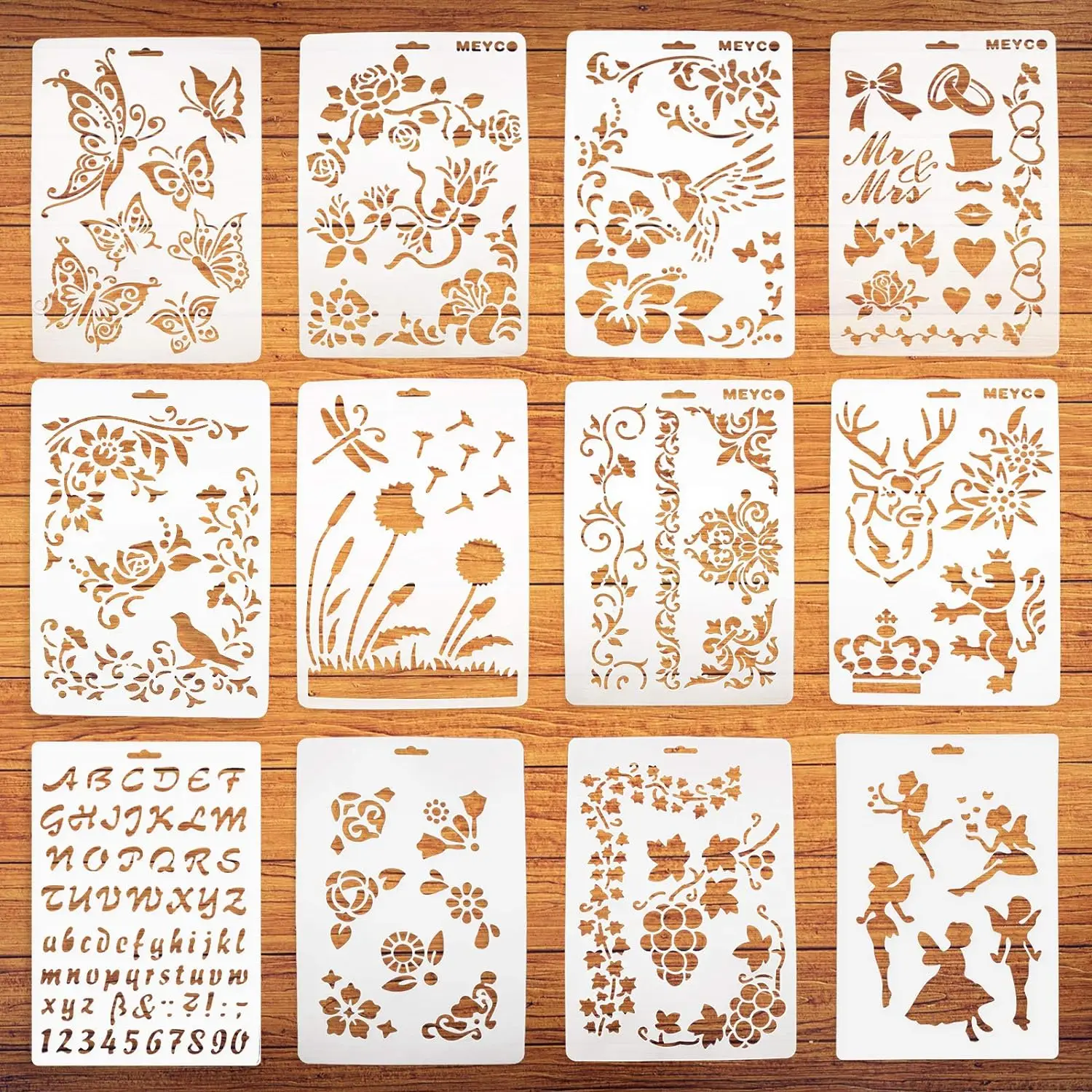 12 Stück DIY Malerei Vorlage Alphabet Malerei Sammelalbum Stempel Relief dekorative Papier karte Vorlage