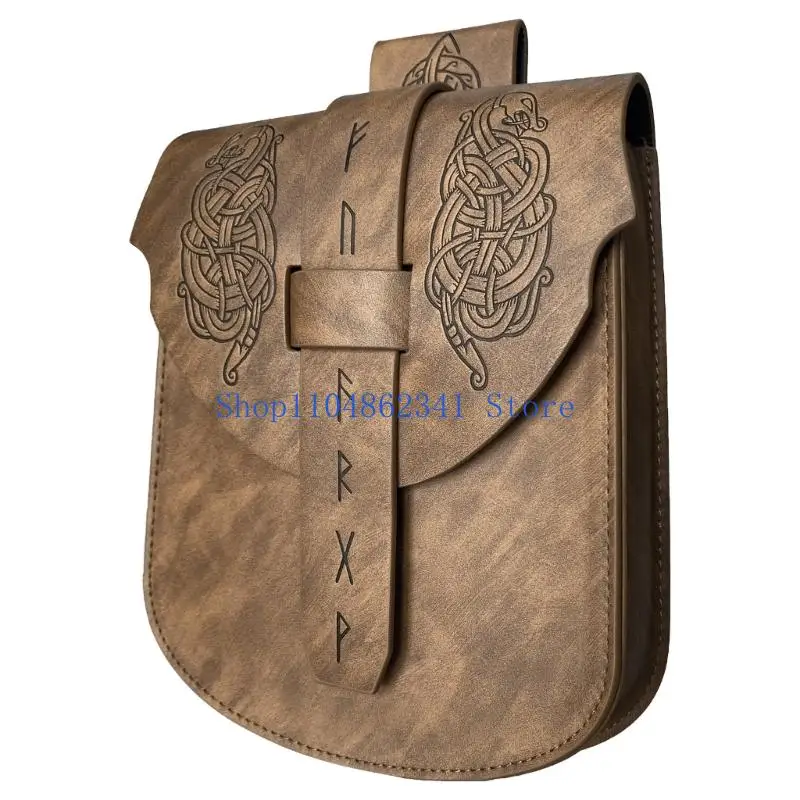 5asd pacote cintura couro medieval para homens mulheres role play vintage relevo cinto couro bolsa cintura bolsa