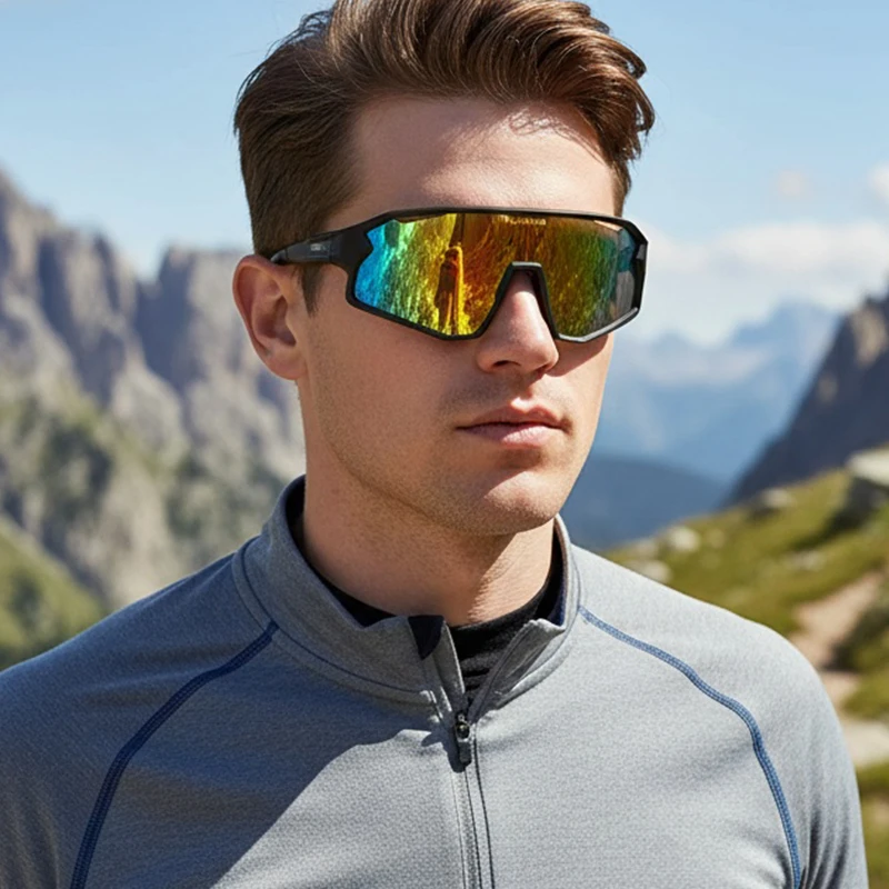Fahrradbrille Sport Bergsteigen Outdoor Antibeschlaggläser für Männer und Frauen zum Schutz vor UV-Strahlen auf Fahrrädern 0965