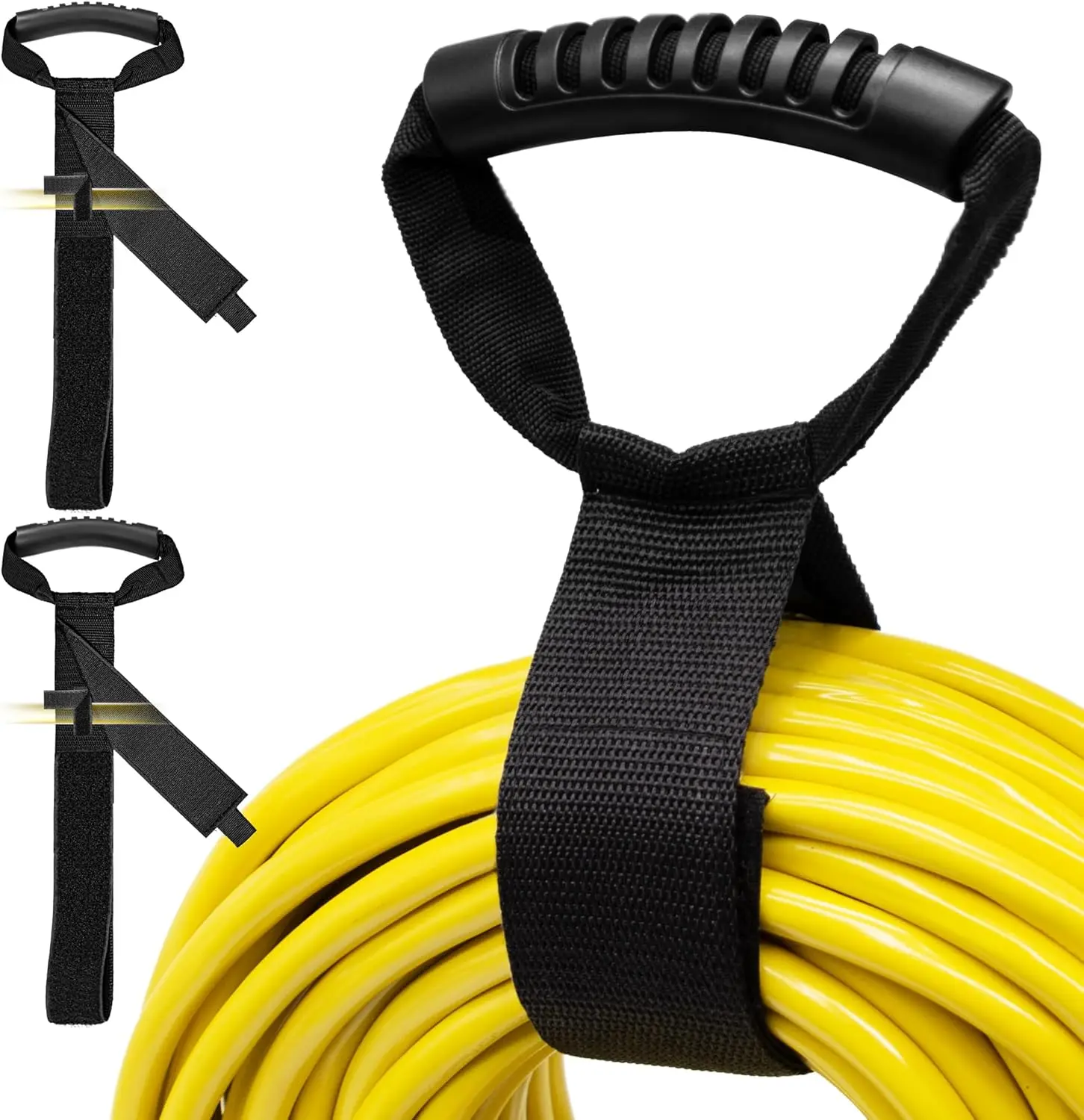 

1/2Pcs Heavy Duty Hook and Loop Cord Carrying Strap Hanger Organizer Handle Extension Cord Holder with Hook