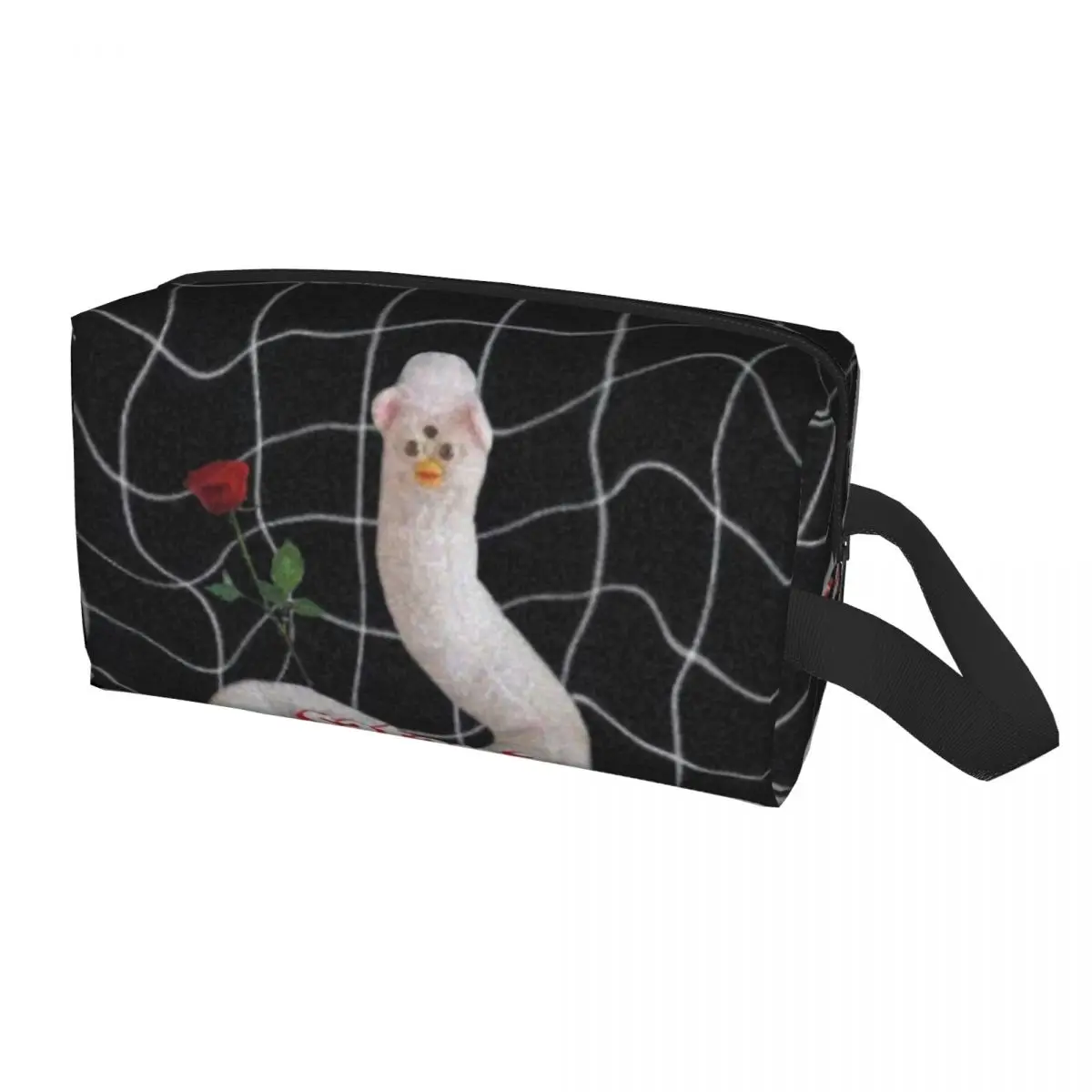 Custom Long Furbys Satan Travel Cosmetic Bag Women Makeup Toiletry Organizer Ladies Beauty Storage Dopp Kit