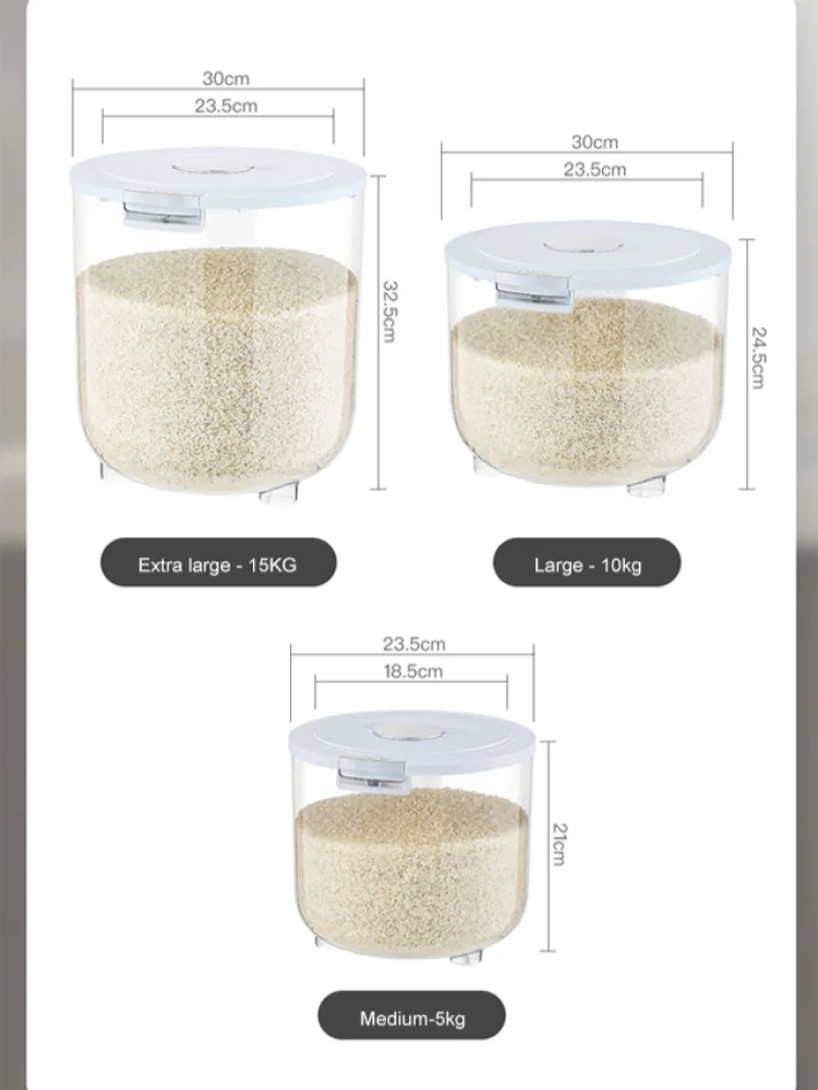 Household thickened moisture-proof and insect-proof storage tank sealed food-grade rice bucket