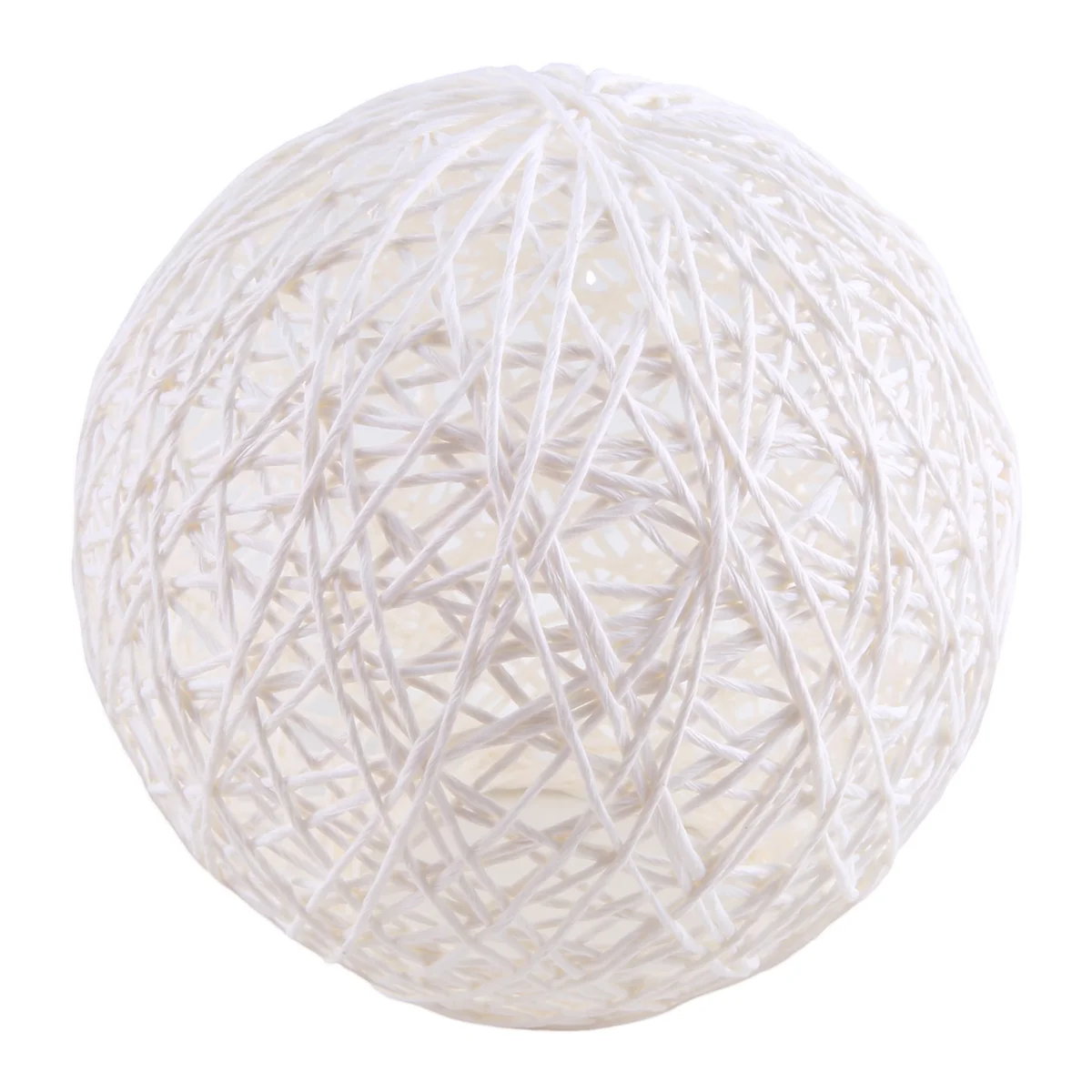 Lustre boule en bambou blanc, rotin et jute, sphères de créativité individuelles, abat-jour accent en rotin