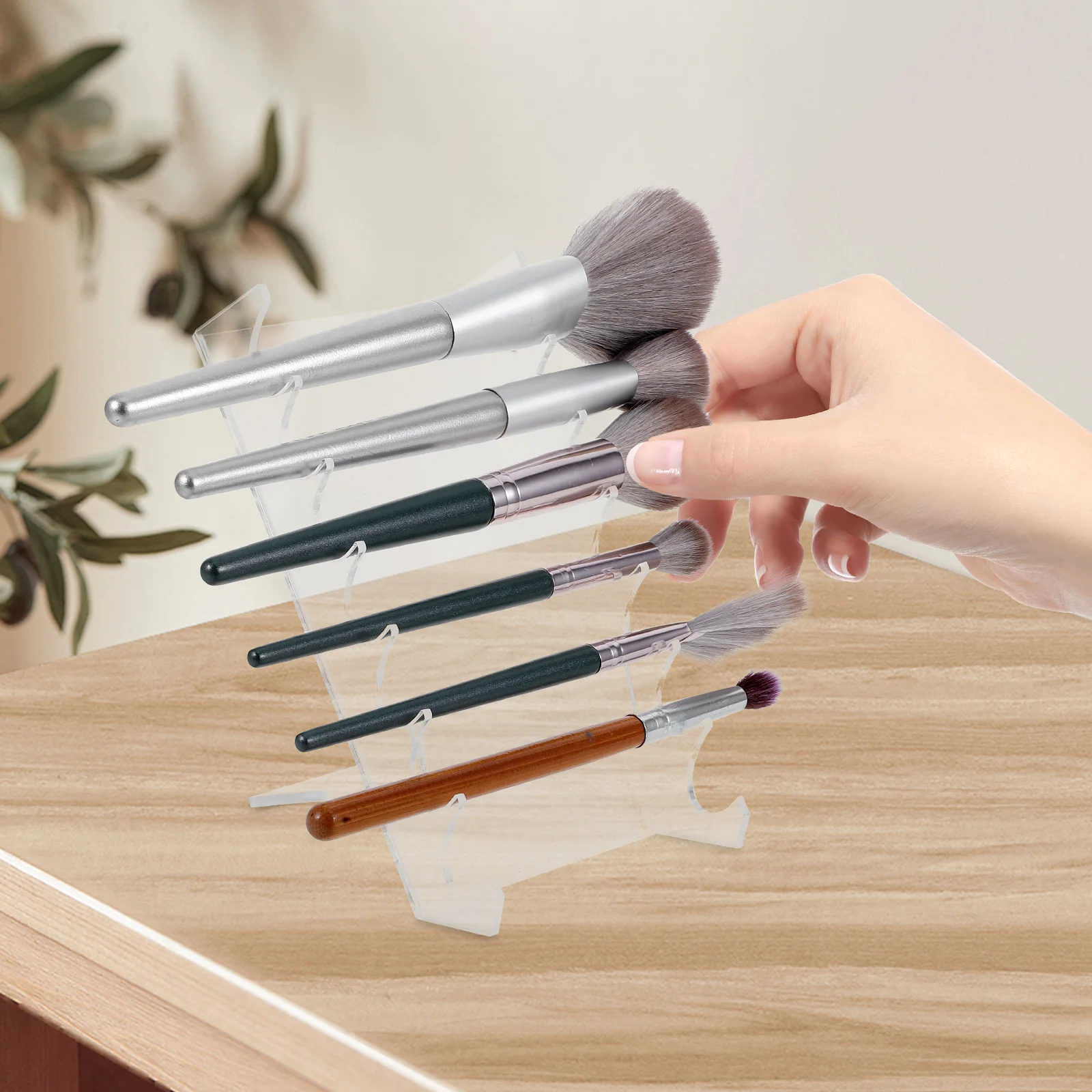 حامل قلم شفاف من الأكريليك، حامل عرض لفرش المكياج، منظم تخزين أنيق للمكتب المنزلي، حامل أقلام رصاص للمكتب #5