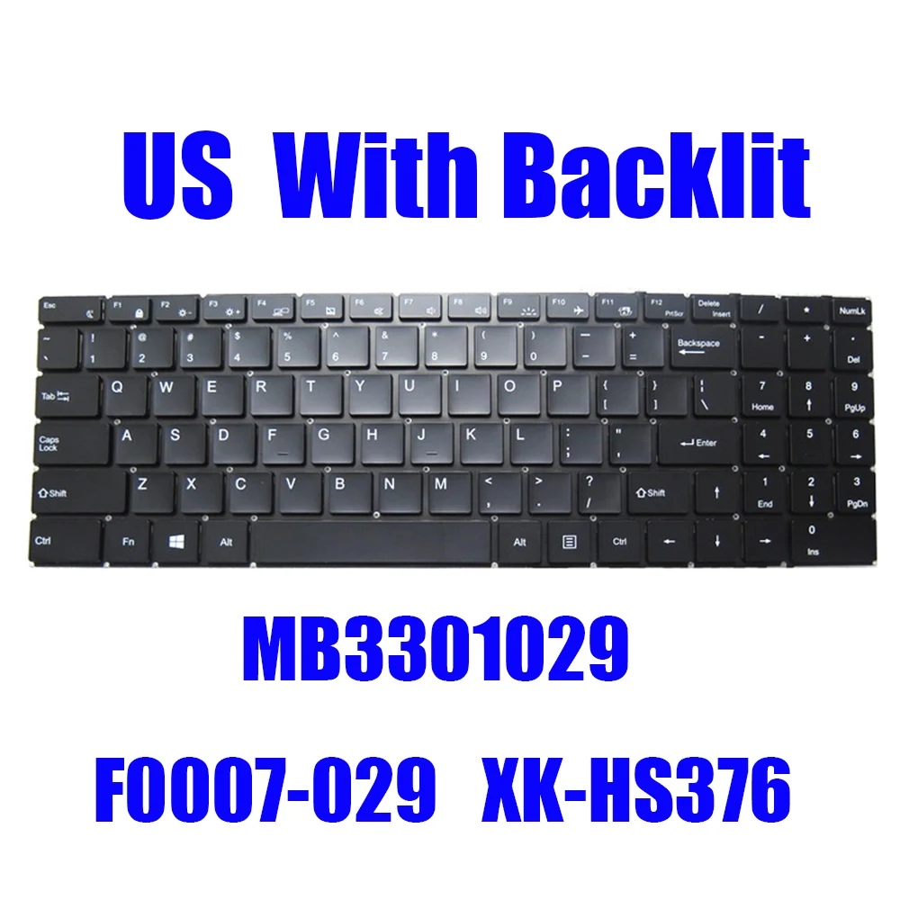 New English US Keyboard MB3301029 F0007-029 XK-HS376 Black Without Backlit