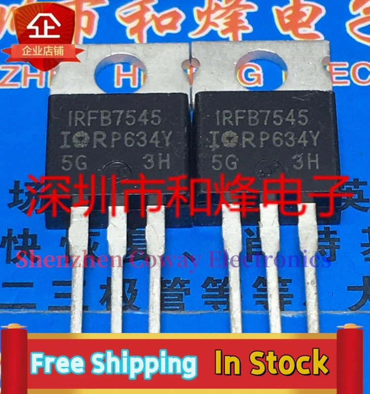 10PCS-30PCS  IRFB7545  TO-220 MOS 60V 95A In Stock Fast Shipping