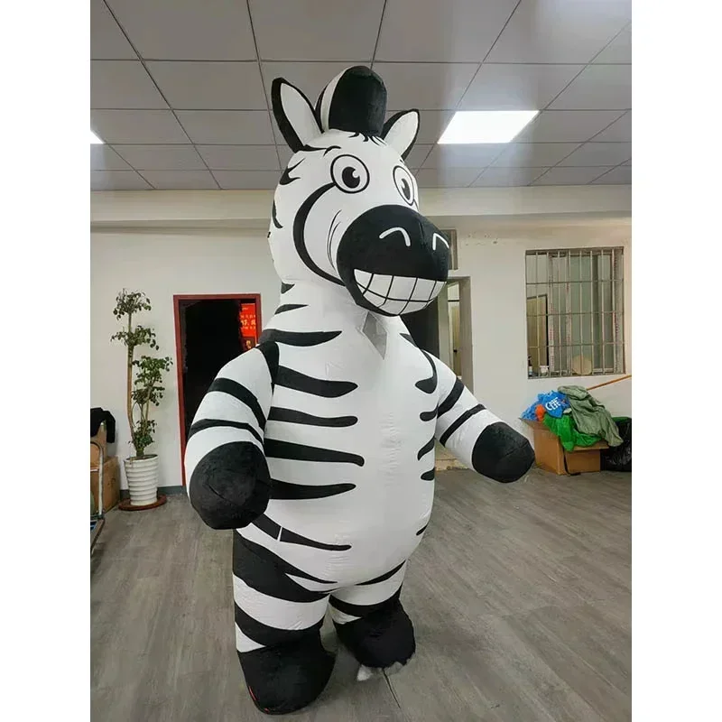 Inflatable Zebra Mascot Costume Adult Full Body Plush Suit Cartoon Character Cosplay for Party Parade Event view 4