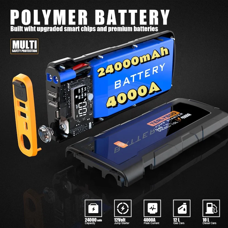 Recovery & Off-road Accessories Car Emergency Power Box Booster Batterie Voiture Power Bank 4000a Jump Starter