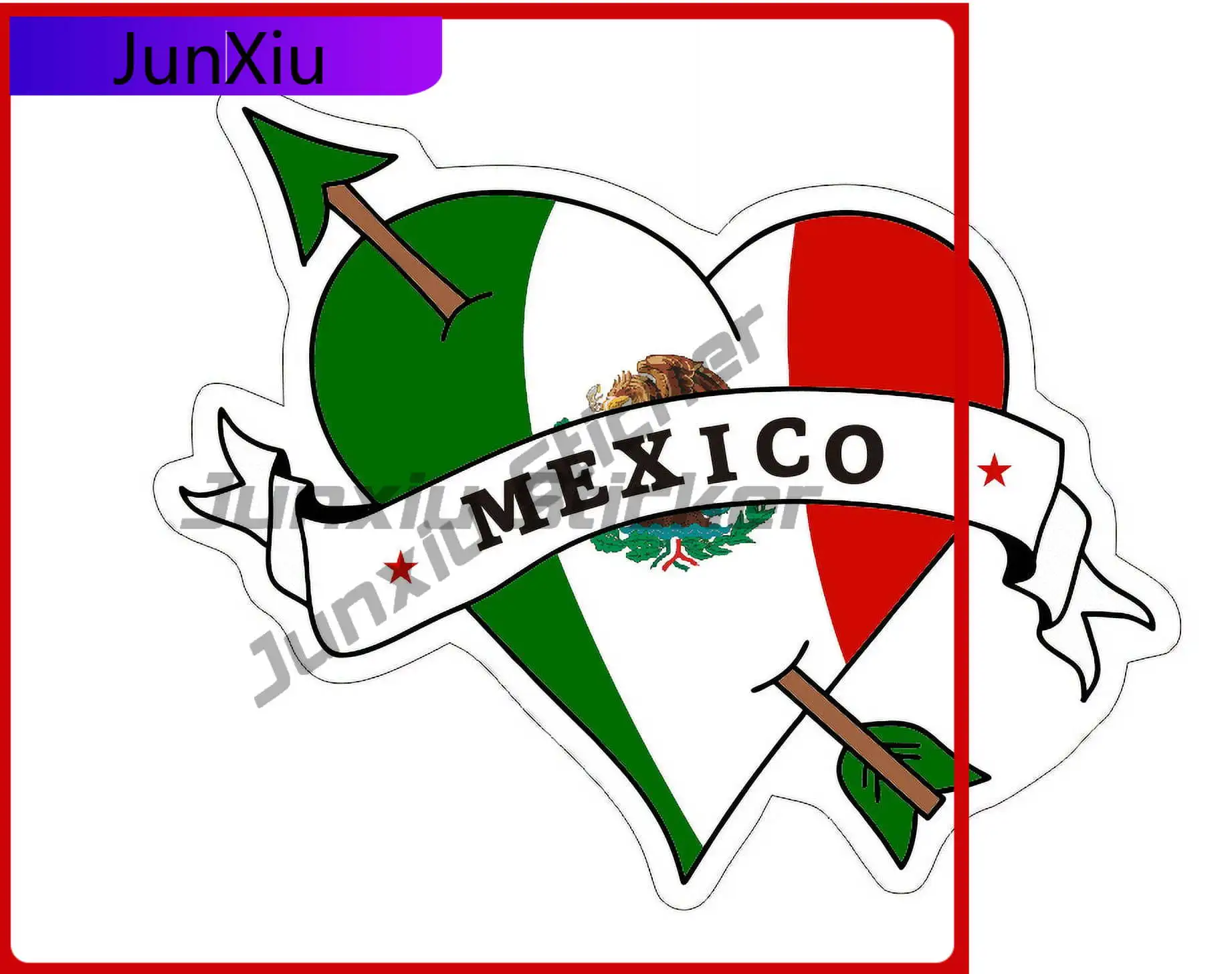 

Mexico with Heart Shaped Aesthetic Car Laptop Window Bumper Waterproof Vinyl Decal Decoration Trendy Trendy Aesthetic Cute
