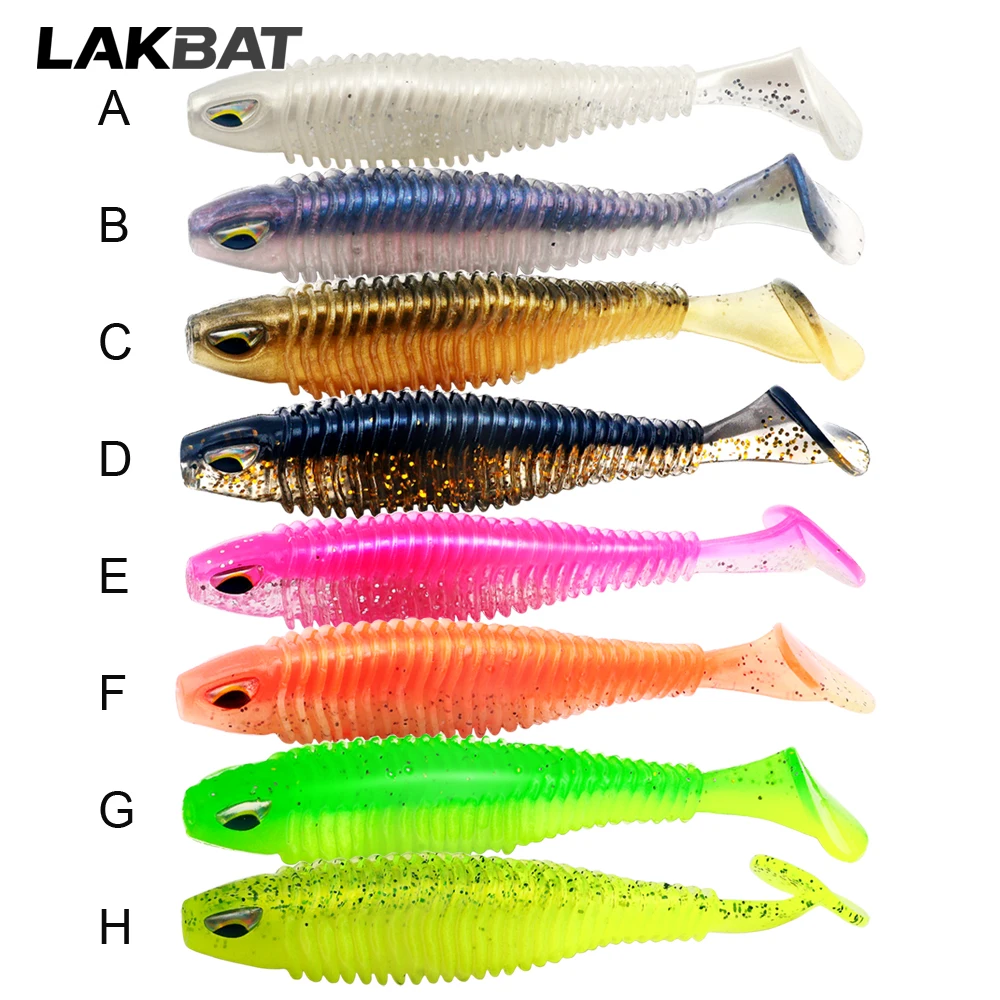5 Stück/10 Stück Große Weiche Silikon-T-Schwanz-Wurmköder 6,5/7,5/10,5cm Offset-Kurbelhaken-Köder für Süßwasser-Karpfenangeln