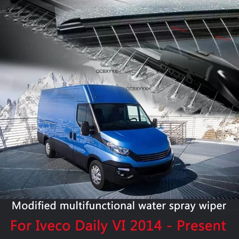 2pcs Car Modify Wet Arm Wiper For Iveco Daily VI 2014 - 2023 LHD RHD Auto Windshield Water Spray Wiper Clean Protect Accessory