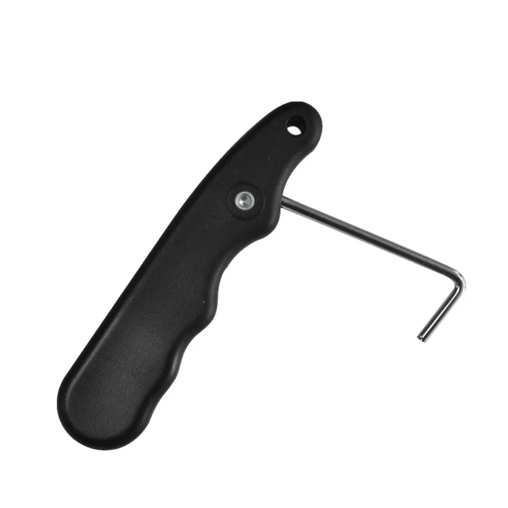 Practical Folding Black Figure Roller with Extended Hook Ice Hockey With Extended Hook Skate Lace Tightener Ice Hockey Puller