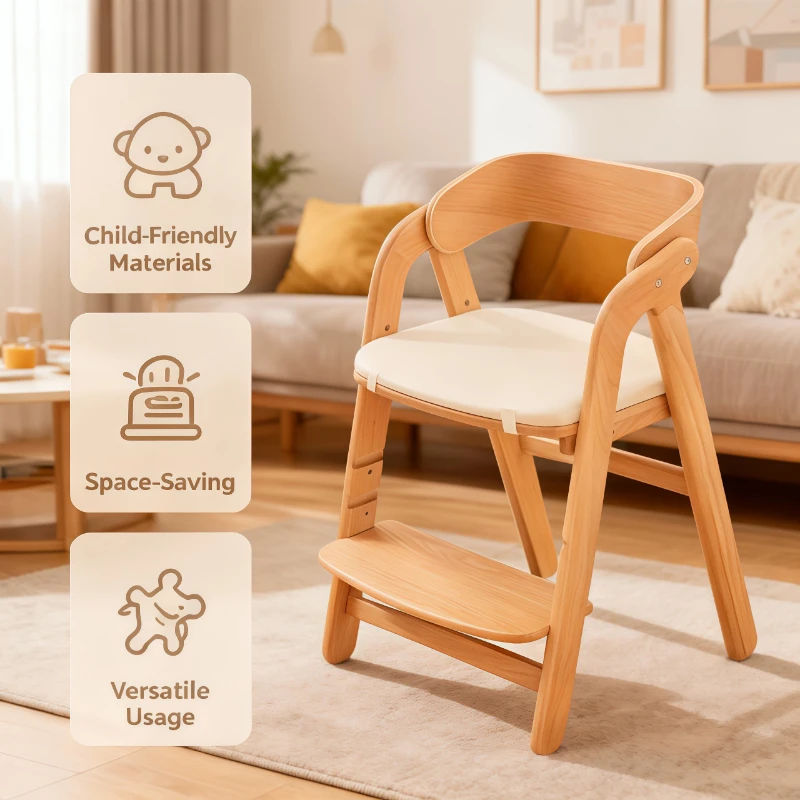 كرسي أطفال قابل للتعديل ارتفاع خشب الزان تزايد مكتب الدراسة كرسي مقعد الطفل مريح مسند الظهر كرسي الطعام طفل الأطفال