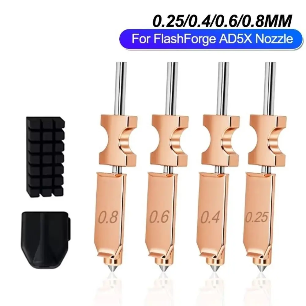 

Titanium Alloy Bimetal 3D Printing Nozzle Quick Release 0.25mm 0.4mm 0.6mm 0.8mm Hotend Kit Detachable for Flashforge AD5X
