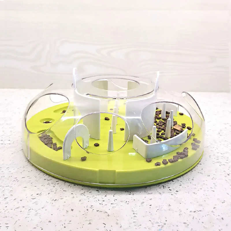 Cat Puzzle Interactive Treat Dispensing Toy potenziamento mentale Slow Feeder Toy interessante Cat Maze Slow Feeder Tray Bowl