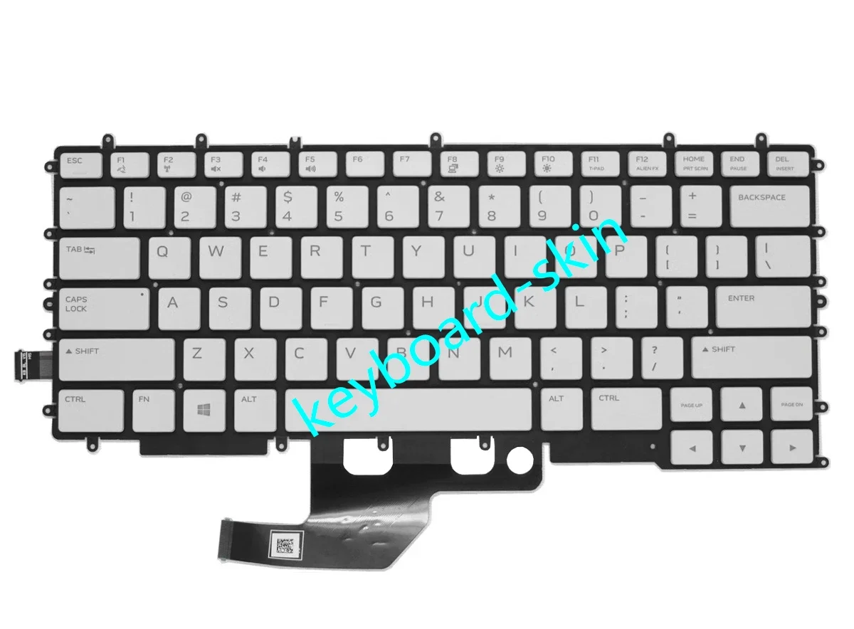 New white backlit US without-Palmrest Keyboard for Dell G7 15 7500 / G7 7500  laptop