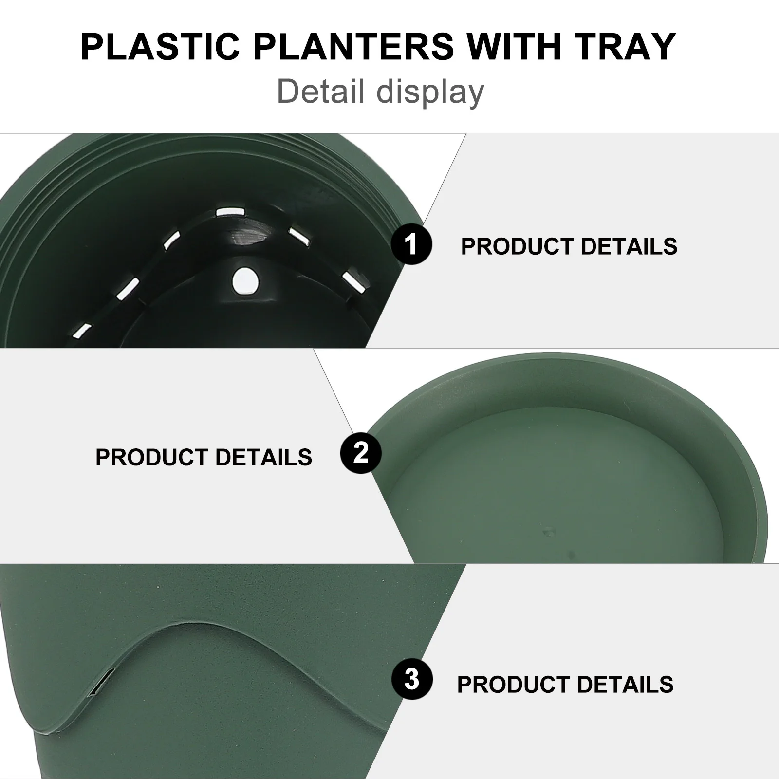 

4Sets Root Control Plastic Planters Well Made Premium Flower Pots Indoor Outdoor Plant Holders Trays Plastic Planters with Tray