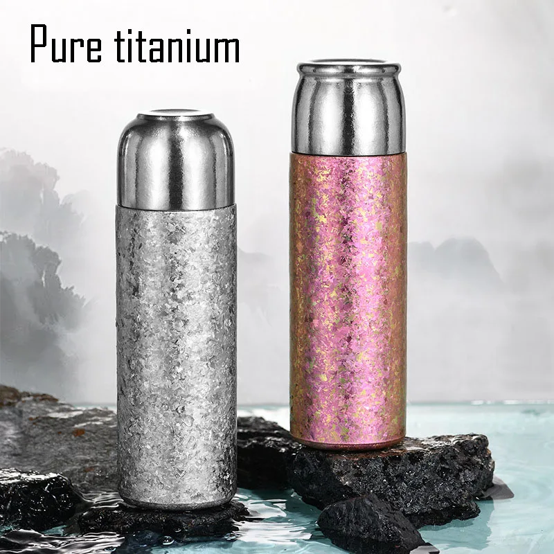 

Pure Titanium Thermos Cup,Vacuum Double Layer,Water and Tea Separation,Bounce Lid,Antibacterial Fresh-keeping,Water Bottle,400ml