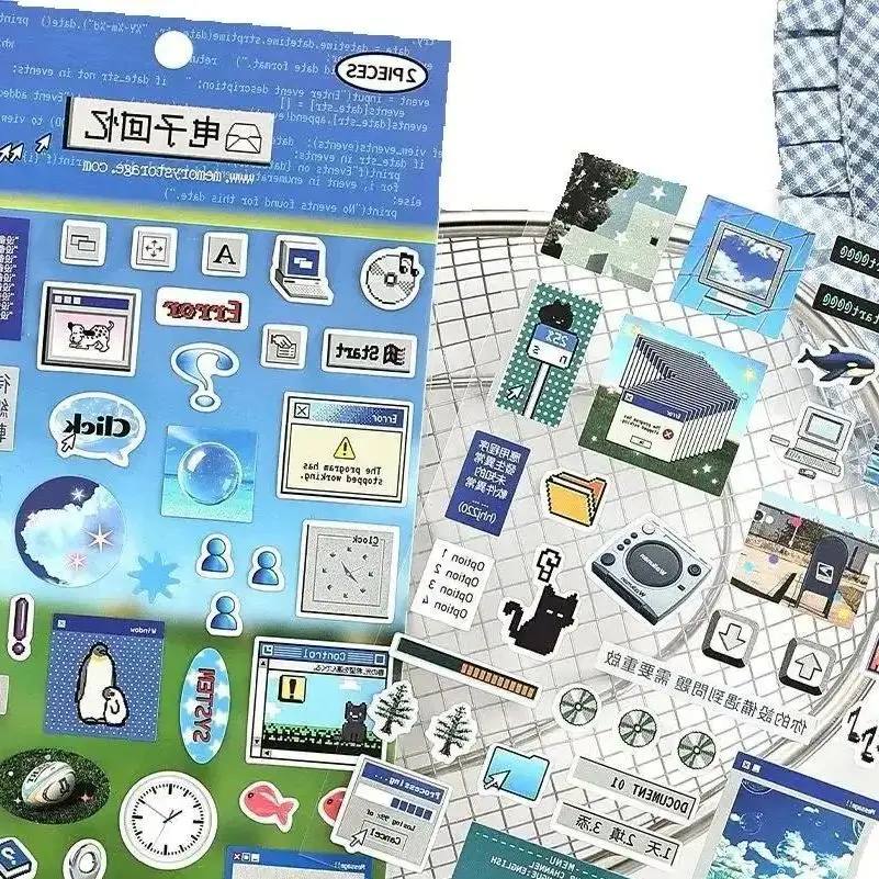 2sheets Creative Small Pattern PET Stickers DIY Diary Phone Case Scrapbook Aesthetics Stationery Stickers