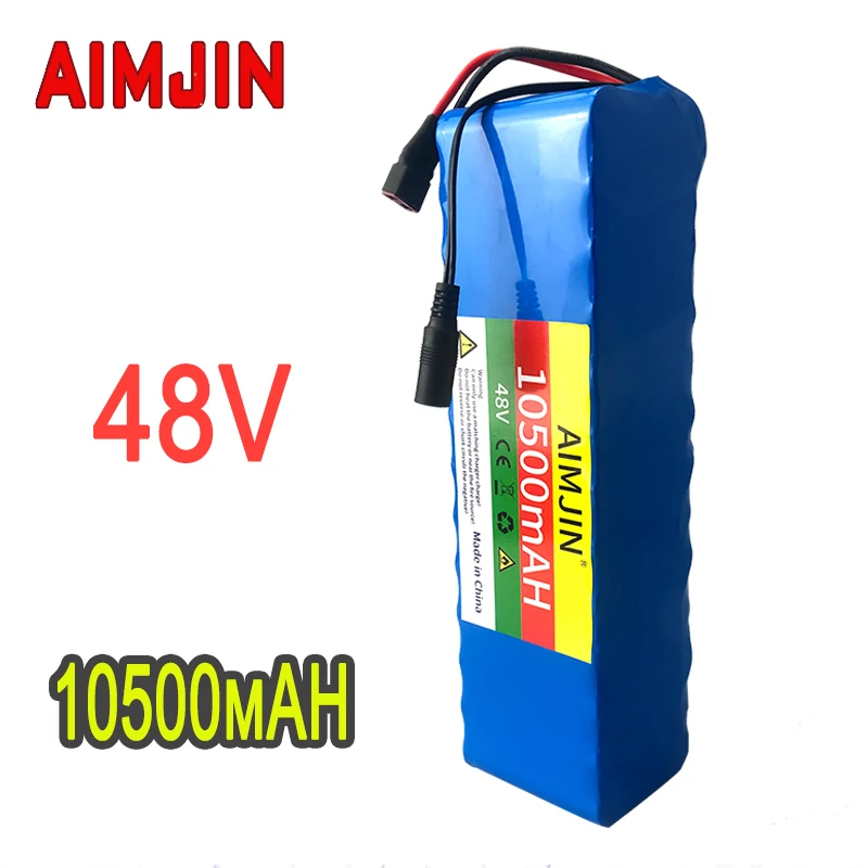 

48V 10.5Ah 18650 Lithium 13S3P Battery Pack 10500mAh 1500W High Power with BMS