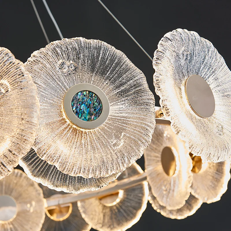 الحديثة ضوء غرفة المعيشة الفاخرة قلادة الشمال الإبداعية مطعم غرفة نوم ضوء الزجاج الراقية LED الإضاءة المفروشات المنزلية