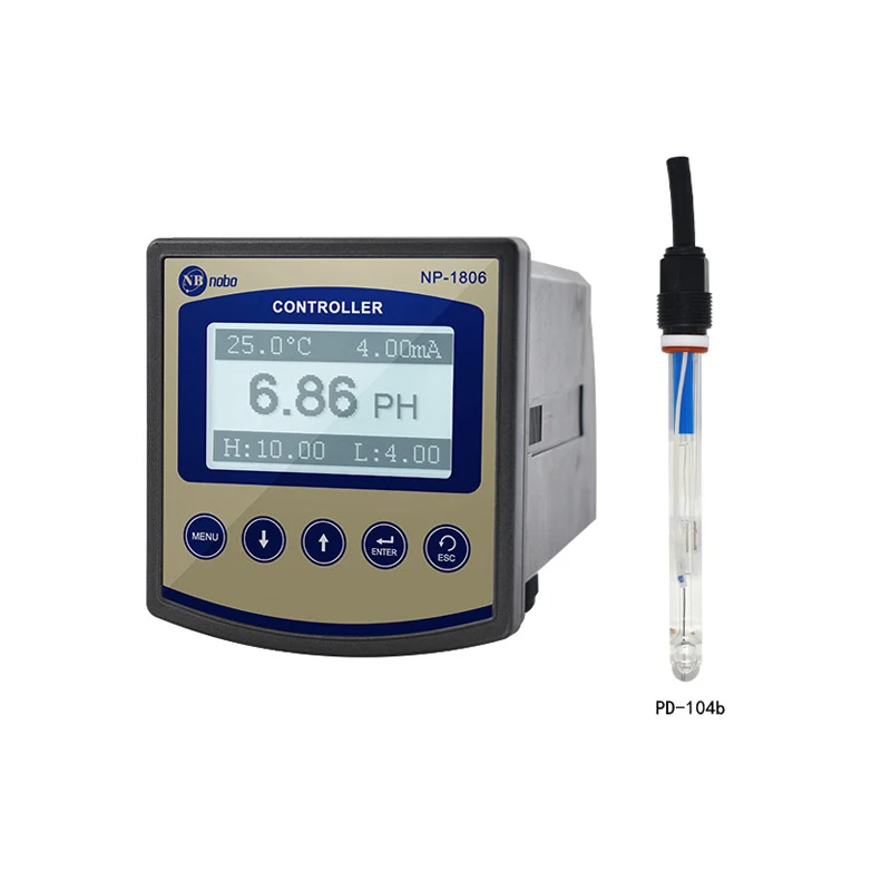 Online PH Instrument NP-1806 High Temperature PH Sensor For Milk And Boiler Water 0~130 Degree Online PH Meter