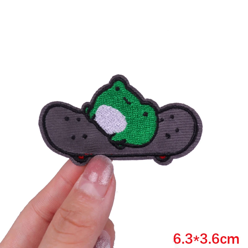 Cartoon Cat Patch Frog Rabbit Embroidered Patches For Kids Clothes Applique Funny Animal Embroidery Patch For Clothing Stickers