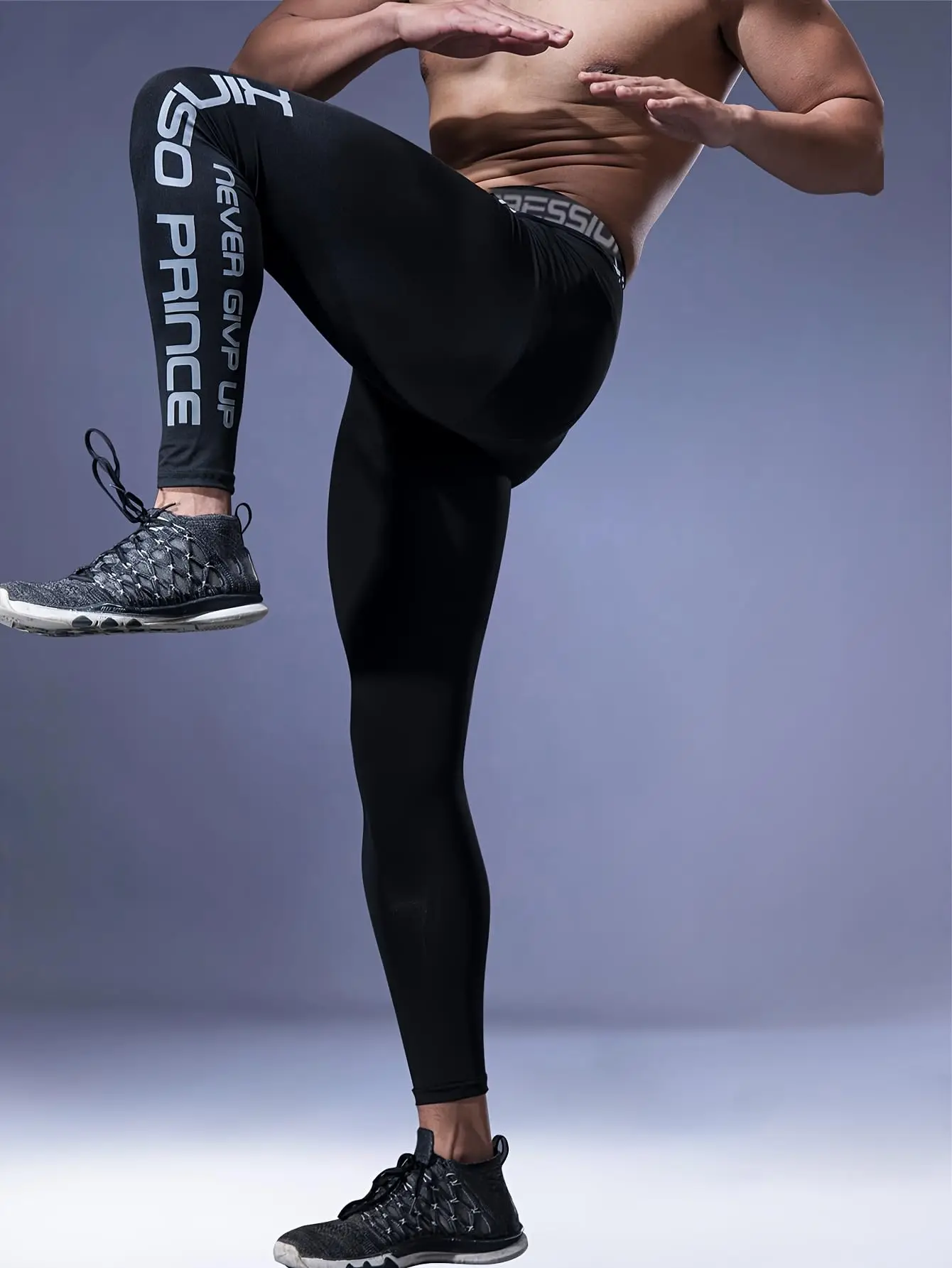 Men's Slim Fit Quick-Dry Lettered Gym Running Pants