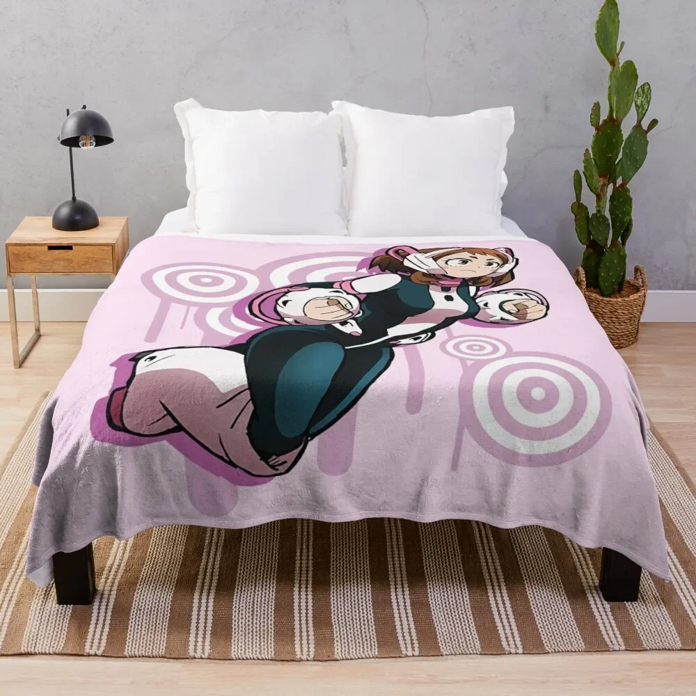 BNHA Uraraka Ochaco Throw Blanket valentine gift ideas Sofa Throw Blankets