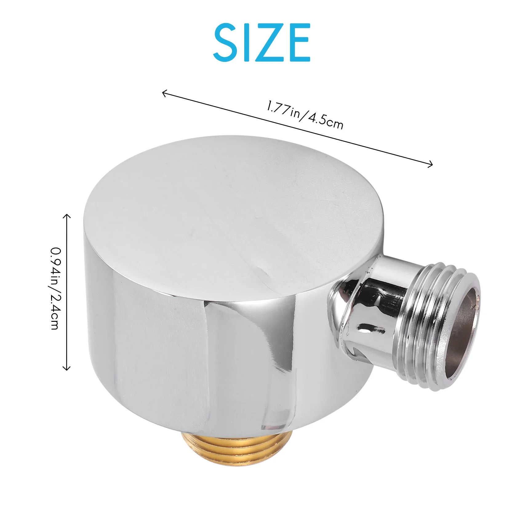 Wall Supply Elbow,Brass Round Wall Mount Shower Hose Connector Accessories G1/2Inch Water Outlet for Shower-Silver