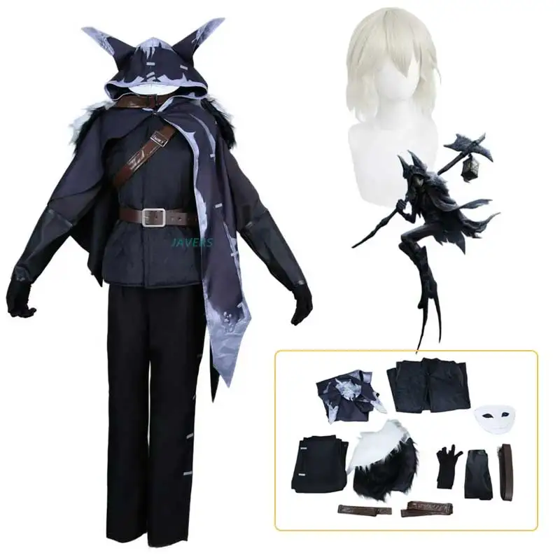 

Game Identity Ⅴ Night Watch Ithaqua Anime Cosplay Costume Hunters Wig Hooded Cloak Cape Uniform Man Halloween Carnival Suit