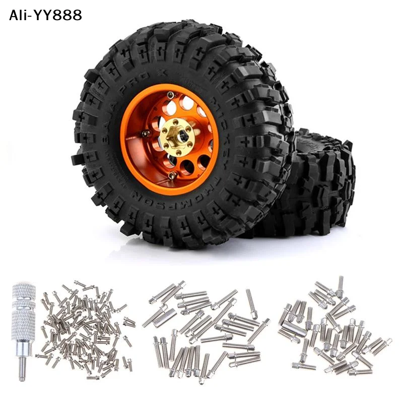 

【Y88】Wheel Hub M2 Steel Beadlock Ring Screws 1.9 Wheel Rims With Wrench Tool For 1/10 RC Crawler Car TRX4 Axial SCX10 AXI03007