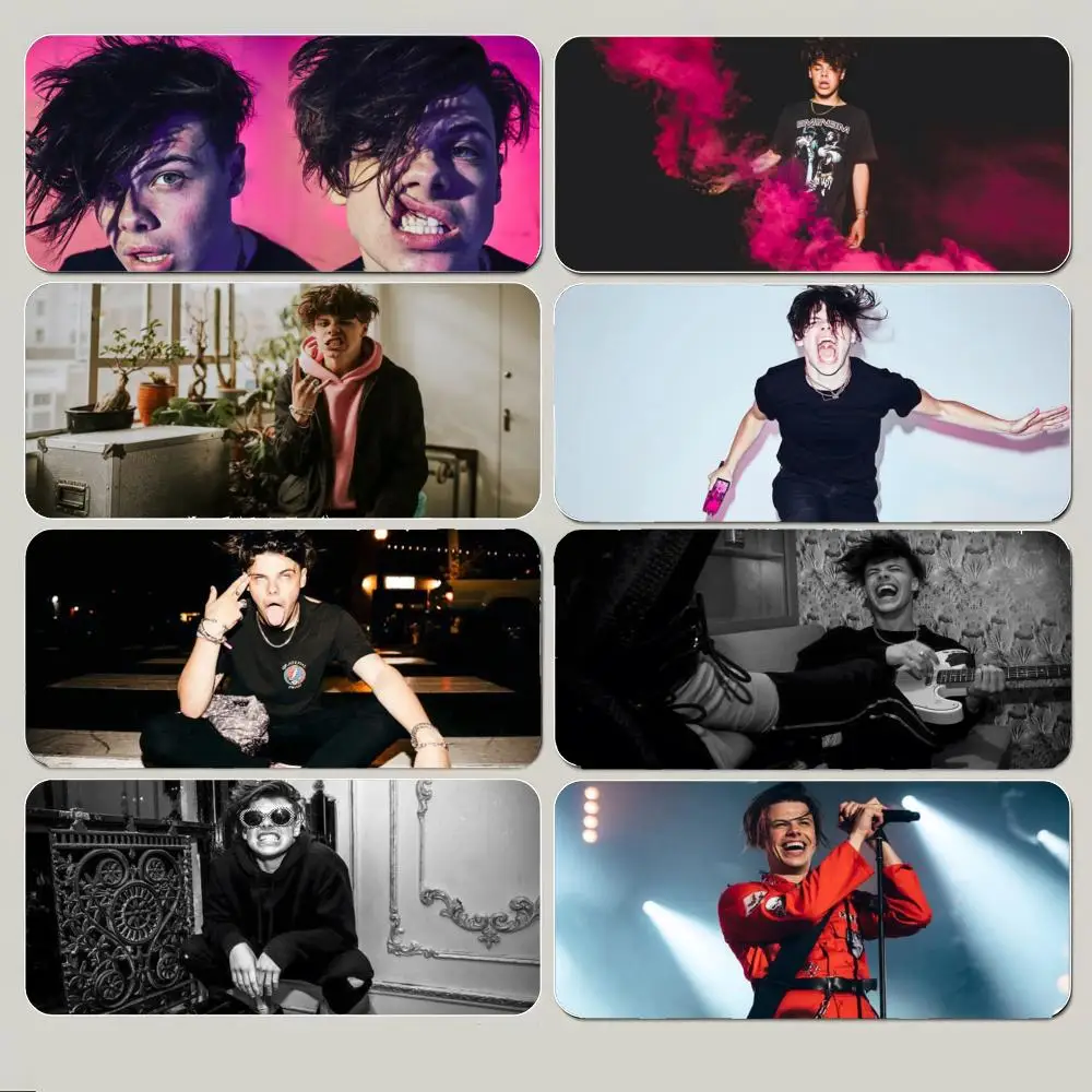 Cool Unique Singer Y-Yungblud Mouse Pad Large Gaming Mousepad with Thick Stitched Edge Non-Slip Desk Mat
