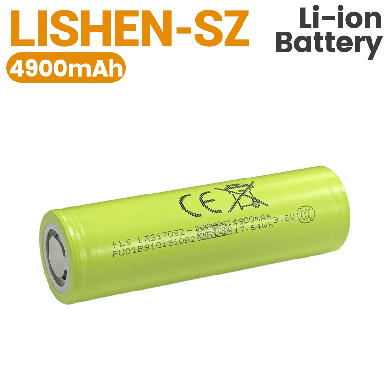 Lishen LR2170SZ 21700 Lithium Cell 5000mAh 3C 15A Continuous Discharge Grade A NCM Battery for Power Bank Portable Energy Storag
