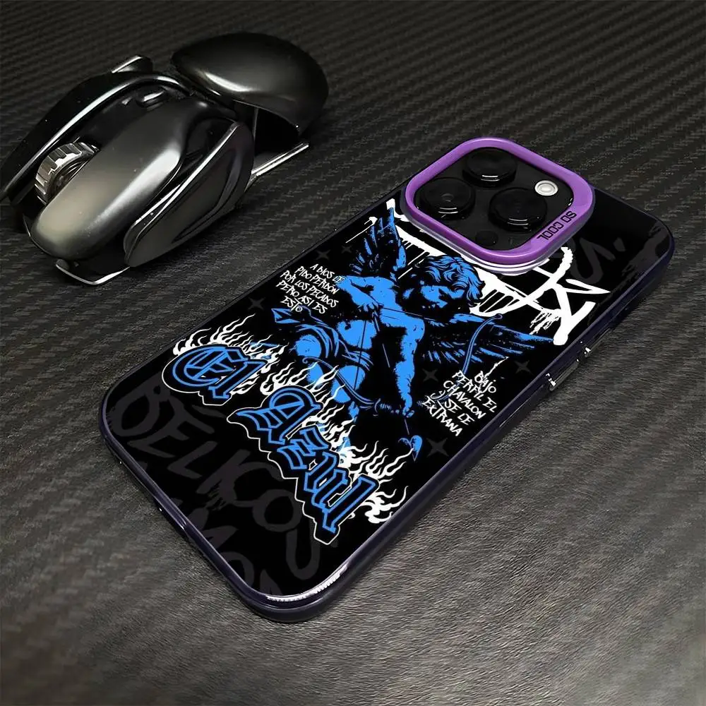 حافظة هاتف Junior H $AD B-BOYZ لهاتف iPhone17,16,15,14,13,12,11 Plus، Pro Max غطاء مقاوم للصدمات باللون الأرجواني غير اللامع