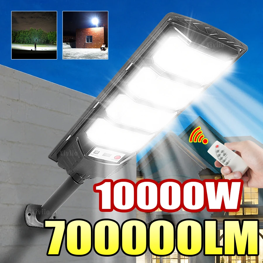 

Солнечный светодиодный светильник 700000 лм, 10000 Вт/6000 Вт/3000 Вт/500 Вт, мощный уличный светильник на солнечной батарее с датчиком движения для сада и улицы