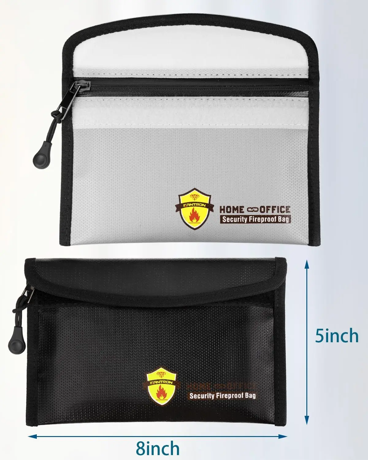 Borsa per documenti ignifuga (2200 pollici)-impermeabile, piccola dimensione 5 "x 8" 3 confezioni, borsa per soldi con cerniera per riporre contanti, gioielli e Pass