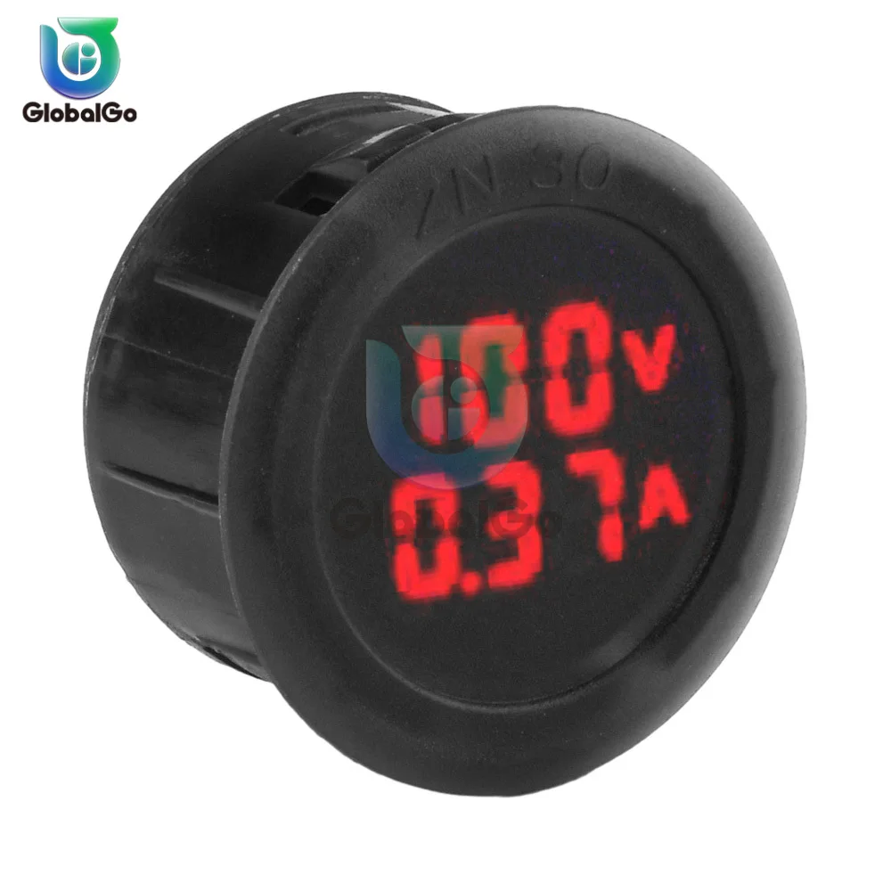 DC100V 1A 10A 50A 100A Digitale Voltmetro Ammetro Circolare Voltmetro per Auto Volt Detector Tester Pannello di Monitor